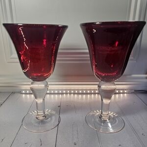 Beautiful Artland Iris Ruby Red Water Glasses in a set of two